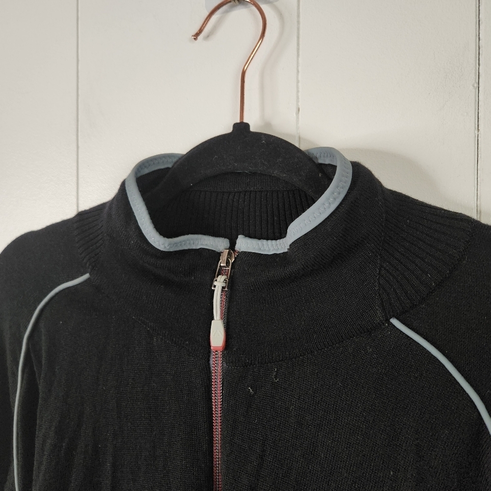 ERMENEGILDO ZEGNA 100% Wool Black Long Sleeve Full Zip Sweater Mens Size Medium - Picture 3 of 11